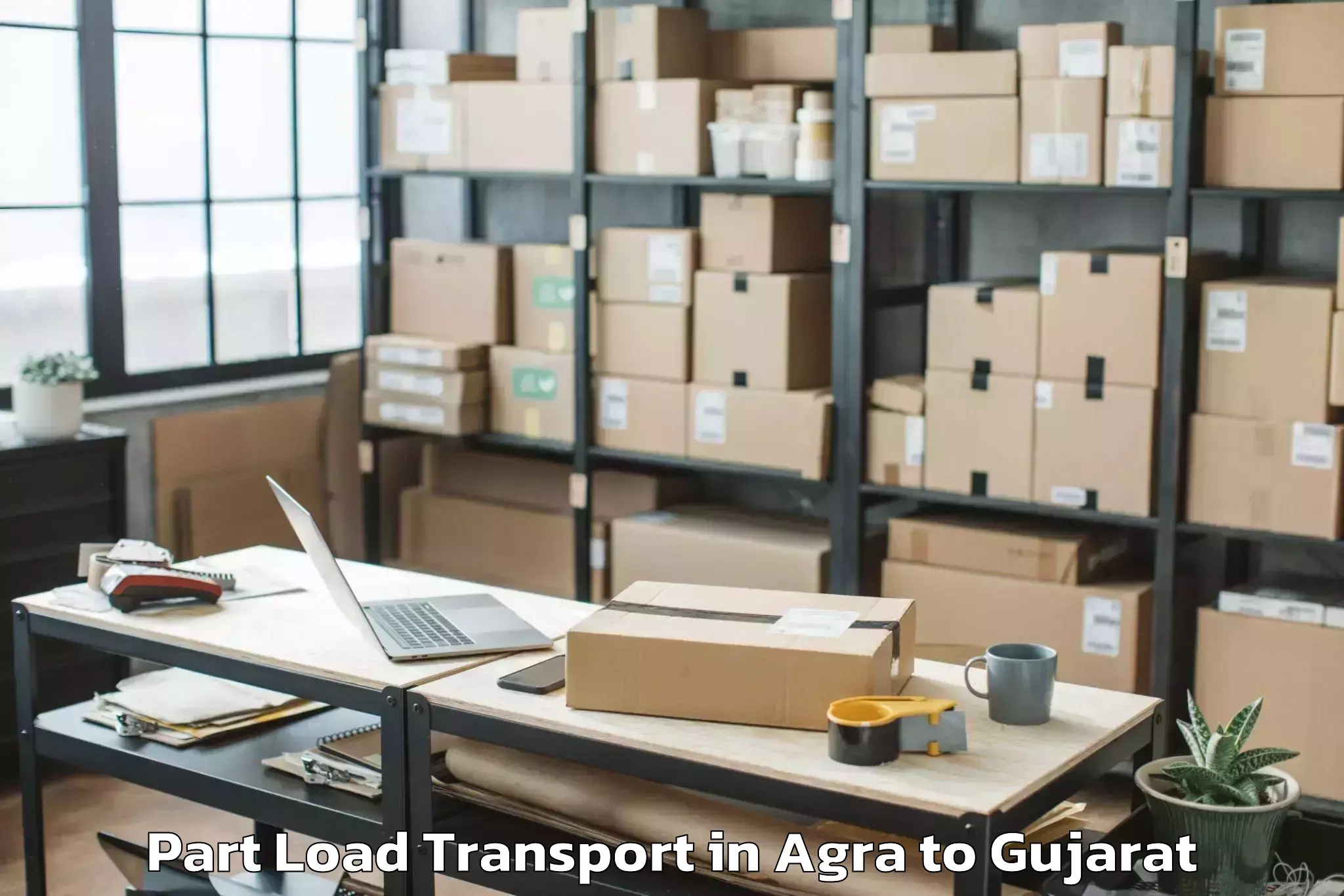 Top Agra to Dhansura Part Load Transport Available